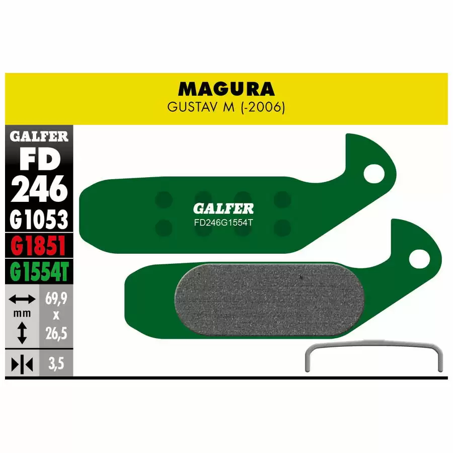 GALFER BIKE  Pastiglie Mescola Verde Pro Per Magura Gustav